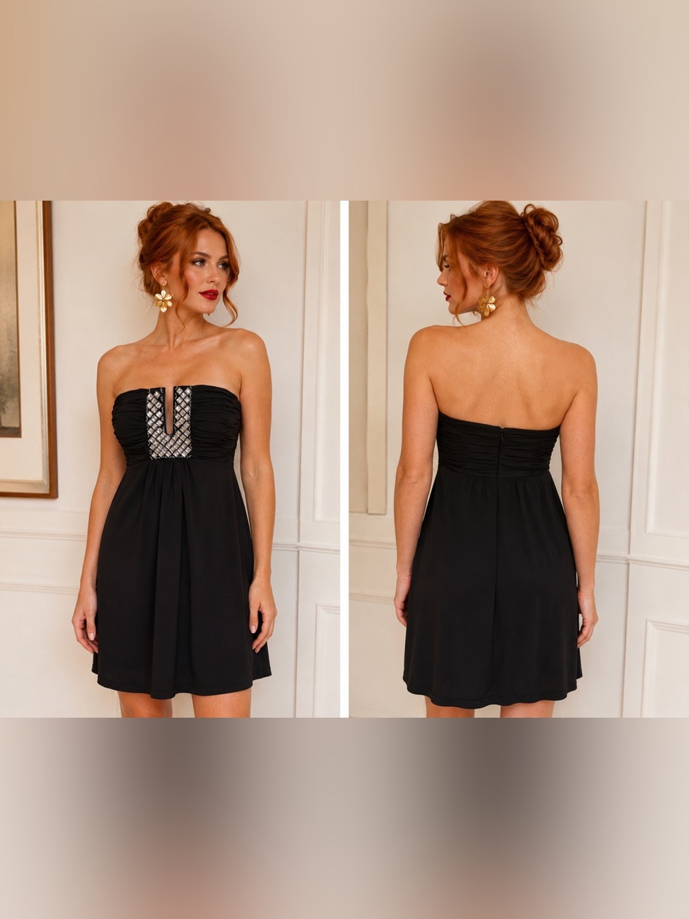 ✧ Calvin Klein | Black Embellished Dress ✨ size Small - Picture 6 of 6